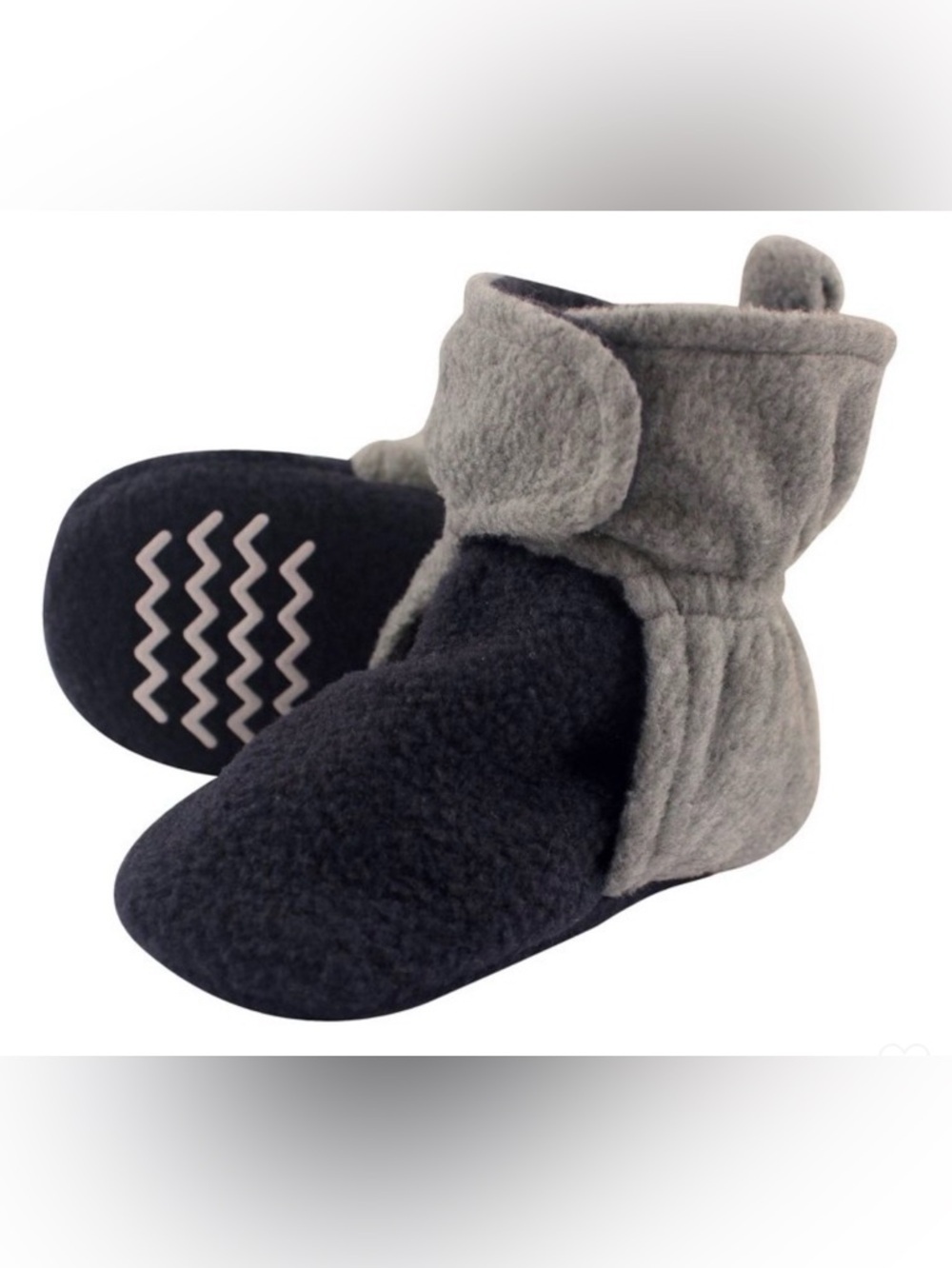 Hudson nwt fleece booties size 2t navy and heather gray
